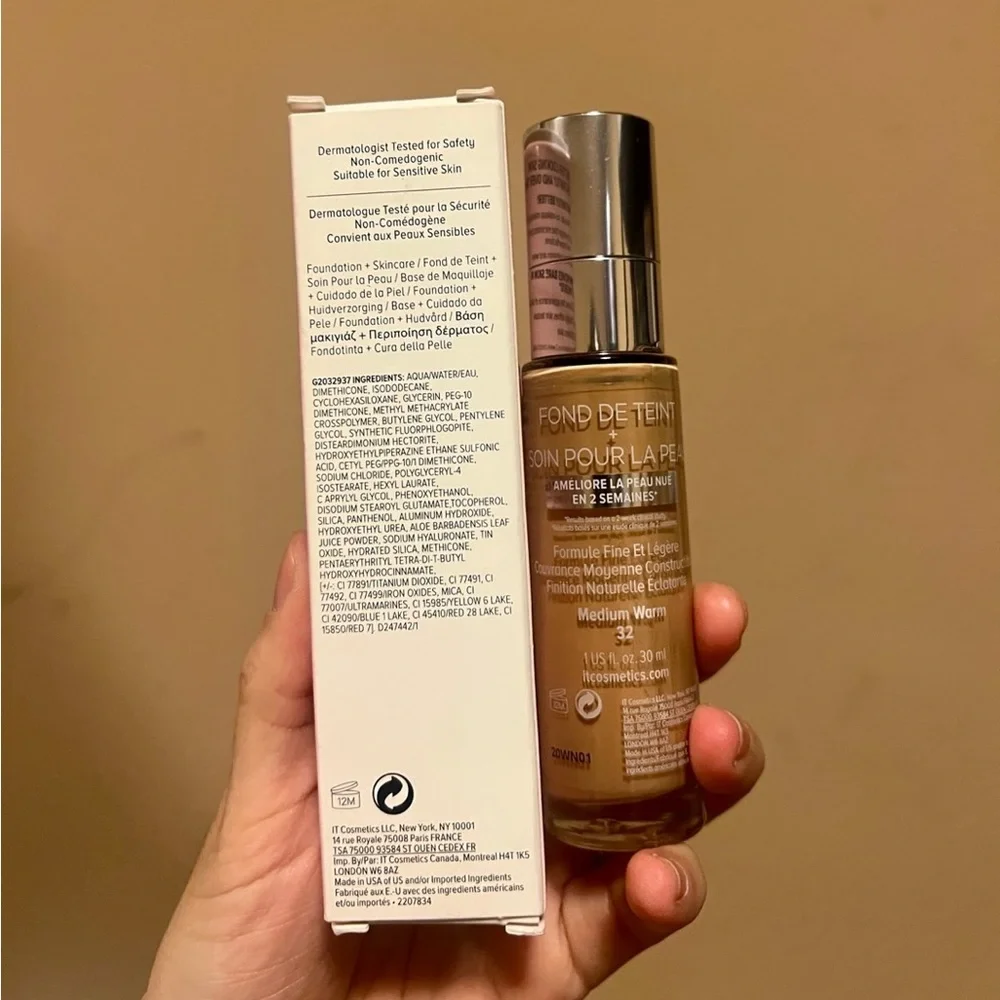 IT Cosmetics Your Skin But Better Foundation + Skincare Medium Warm 32